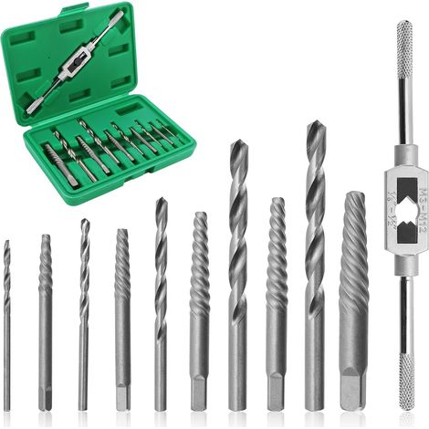 Schraubenausdreher Linksausdreher Set Windeisen mit HSS Bit Bohrer und Aufbewahrungsbox 11 Tlg Schrauben Ausdreher Set Screw Extractor Schraubenlöser Werkzeug Schraubenentferner (1/5)