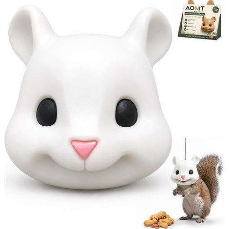 New Squirrel Head Feeder, Fun Outdoor Garden Animal Hanging Feeder - D -