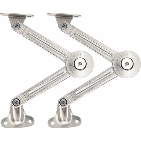 Lot de 2 compas à système d’amortissement pour abattants de portes relevables de placard de cuisine (1/4)