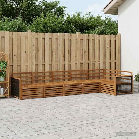 vidaXL Outdoor-Sofagarnitur 6 pcs Natur Massivholz Akazie (1/5)