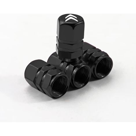 (Noir C) 4 pièces Bouchons de valve de pneu de style automobile compatibles avec C4 C3 C5 C1 C2 Berlingo Celysee Cactus Picasso Aircross Saxo (1/5)