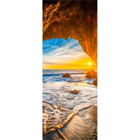 Panneau mural douche en alu-composite VIPANEL - Inspiration Nature Décor Sunset Malibu - Finition Brillant - 100x255cm (1/5)