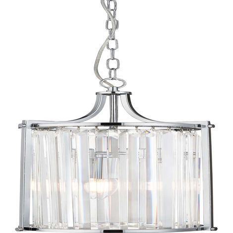Lampadario Contemporaneo Victoria Acciaio Cromo Vetro 2 Luci E14 (1/2)