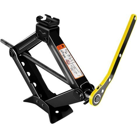 Cric ciseaux 1,5 tonne pour voiture, SUV, minivan (maximum 1500 kg), conception compacte avec clé. (1/4)