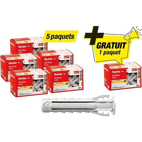 Kit Promo Fischer contenant 5 x 94 033 01 + gratuit 1x 94 033 01 cheville SX