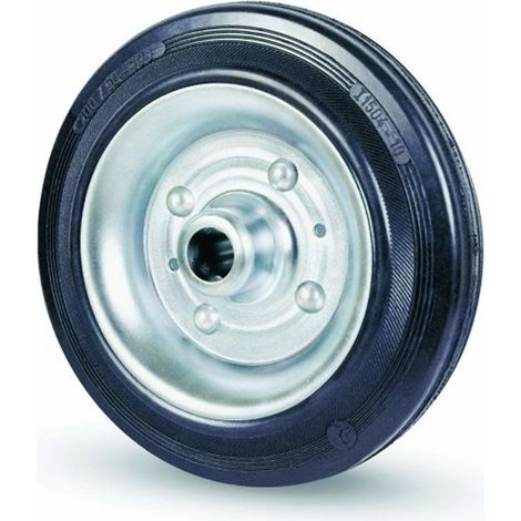 Ruota Universale 80x25 mm Foro 12 mm in Gomma Piena con Mozzo a Boccola – Ricambio Serie 80