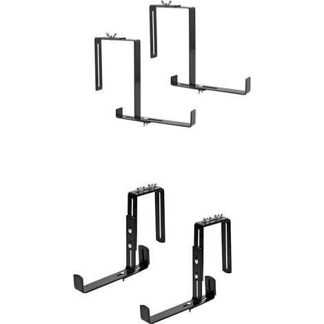 Crochets pour rambarde de balcon, supports pour pots de fleurs, étagères suspendues réglables, supports pour fleurs, équerres de fenêtre extérieures en fer forgé (1/5)