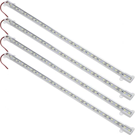 barres lumineuses rigides en aluminium blanc, 50 cm, 12 V, 36 LED SMD 5050 (1/5)