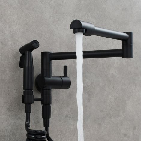 Robinetterie, robinet d'évier de cuisine, mitigeur de cuisine simple et pliable en laiton froid, robinet de bidet rotatif mural, robinet de piscine (1/3)