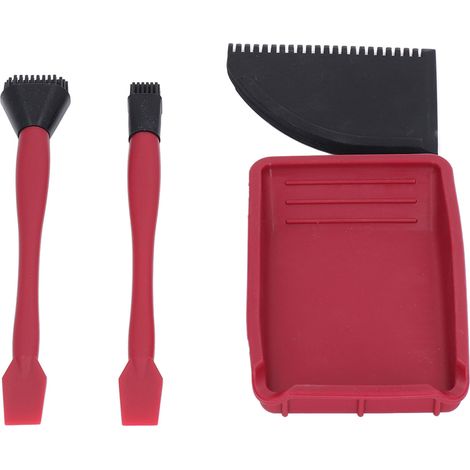 Kit complet de colle silicone pour bois, pinceaux, plateau, peigne, applicateur et spatule. (1/5)