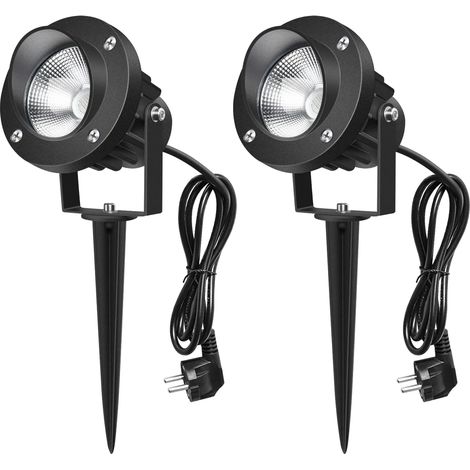 2 Pièces 9W Spot LED Extérieur Lampes avec Piquet 6000K IP65 étanche Conception Rotative LED Lampe De Jardin Extérieur Éclairage pour Jardin décoratif Terrasse Plantes (1/4)