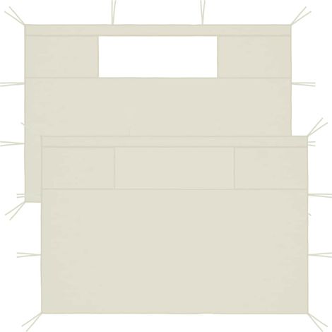 Lot de 2 Parois latérales de belvédère avec fenêtres 2 pcs - Accessoire pour tente et tonnelle Crème BV104744 - BonneVie (1/4)