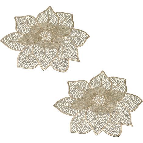 Sets de table ronds décoratifs 2 pièces Sets de table lavables Sets de table Bauhinia Décorations de mariage-Ensoleillé (1/5)
