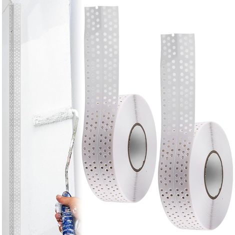 Lot de 2 bandes de recouvrement autocollantes en PVC - 40 m x 5 cm - Pour cloison sèche, plaques de plâtre - Pour connecter des plaques GK (1/5)