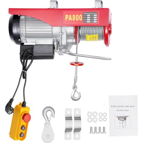 HAUTOUR Treuil électrique avec télécommande filaire 220 V - Hauteur de levage de 400 kg à 800 kg - Vitesse de levage : 10 m/min - Hauteur de levage : 10 m - Palan électrique pour atelier, garage (1/5)