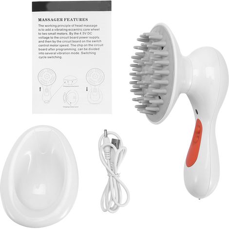 Brosse Massante Électrique pour Cuir Chevelu, Anti-Stress, Imperméable et Vibrante (1/5)