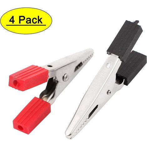 Poignée en plastique isoler Power Test pince crocodile 2 pouces de long 4 pièces