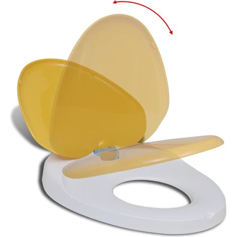 Siège de toilette à fermeture en douceur Blanc et jaune (1/5)
