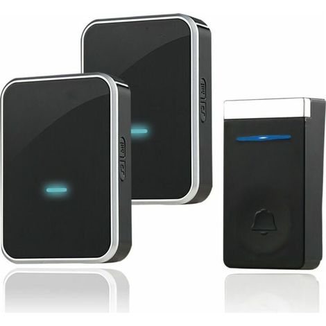 KZQ Wireless Doorbell, Waterproof Doorbell Electronic Chime Kit with 2 Plug-in Receivers, 150M Range, 45 Melodies at 4 Volume Levels for Home, Office, Hotel (1/3)