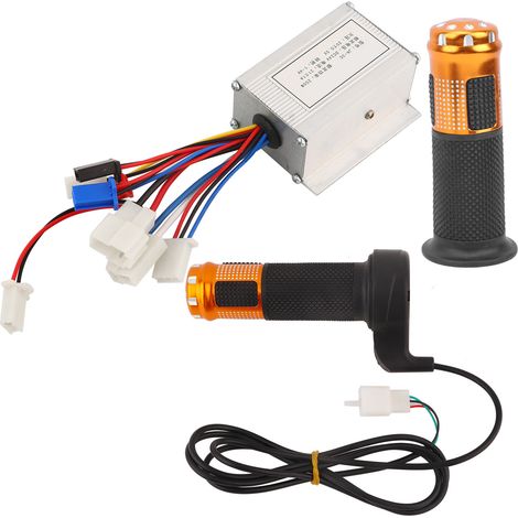 Contrôleur de Moto Électrique 24V 250W avec Poignée d'Accélérateur Jaune pour Scooter et Vélo (1/5)