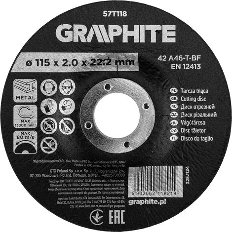 Disque à tronçonner en corindon pour métaux 115 x 2,0 x 22,2 mm, 42 A46-T-BF, convexe (1/5)