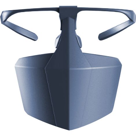 Masque de protection buccale jetable avec élastiques pour les oreilles - Bleu (1/5)