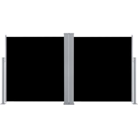 Toldo de protección lateral retráctil para terraza, jardín, terraza, balcón, protección visual, 120 x 600 cm, negro 020007431