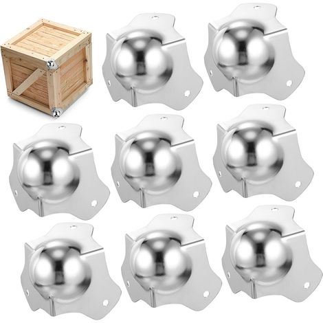 Lot de 8 protections d'angle métalliques sphériques pour meubles (1/5)