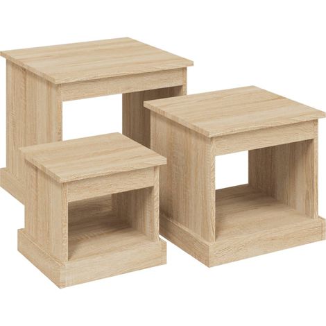Maison Exclusive - Tables basses 3 pcs chêne sonoma bois d'ingénierie (1/5)