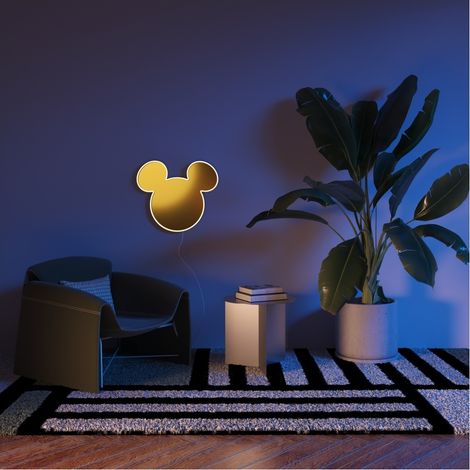 Mickey Mouse Mickey Mirror lampe LED doré 50 x 44 cm (1/3)
