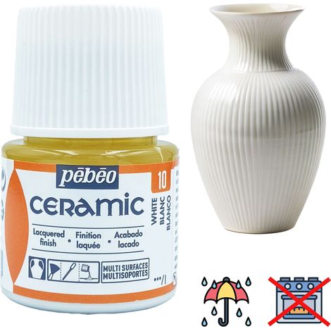 Peinture céramique décorative et résistante à FROID PEBEO 10 BLANC 45ml (1/5)