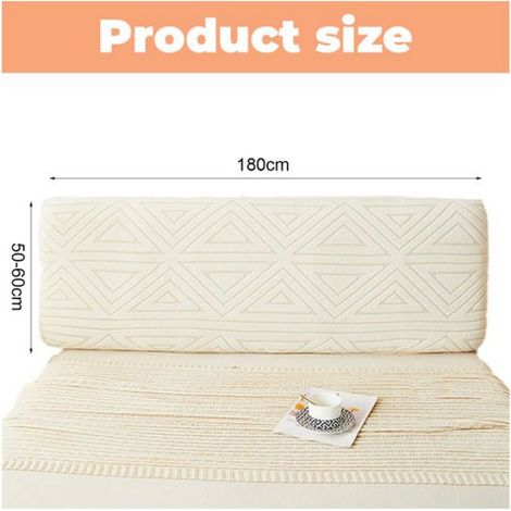 Housse de tête de lit extensible, housse de tête de lit en tissu jacquard, housse de protection souple et anti-poussière pour tê (1/5)