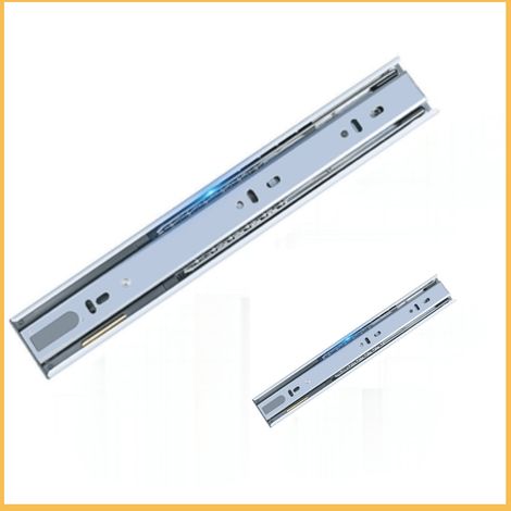 Glissières de tiroir en acier laminé à froid, base montée latéralement, extension complète, amortissement à noyau en cuivre, 14" (35 cm)(2 pièces) (1/5)