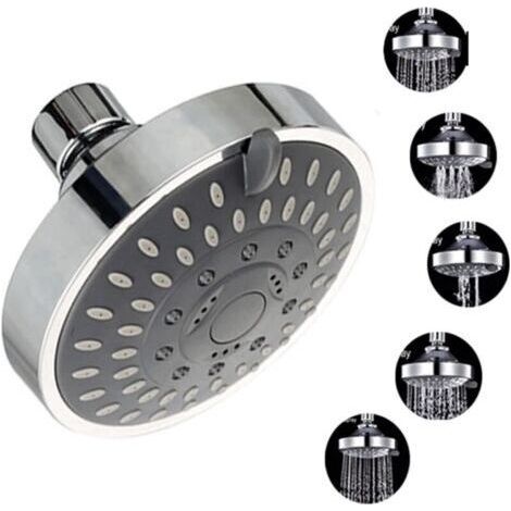 pair Pommeau de douche suspendu multifonction à 5 vitesses, buse ABS, économie d'eau, massage, brumisateur, douche de salle de bain d'hôtel (1/3)