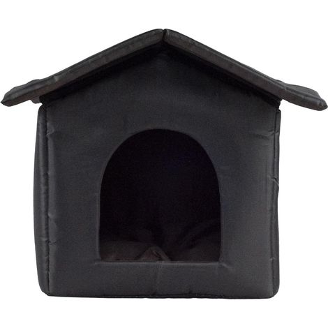 Lablanc – Niche d'extérieur pour chat 40x38x35 cm – Tissu Oxford imperméable – Coussin amovible – Abri confortable et résistant aux intempéries (1/5)