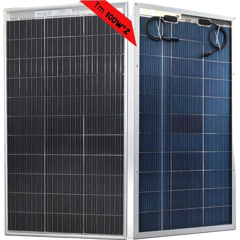 Panel solar, tecnología bifacial, alta eficiencia, 2 unidades de 100 W. (1/2)