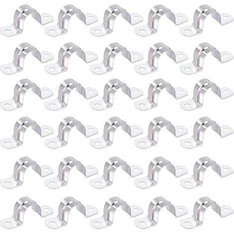 Lot de 30 colliers de serrage en forme de U en acier inoxydable Argenté 25 mm (1/5)