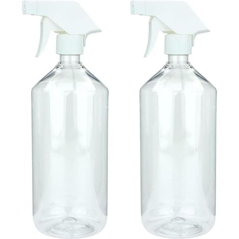 Lot de 2 flacons pulvérisateurs de 1000 ml en plastique PET pour détergents, plantes, cheveux, etc (1/5)