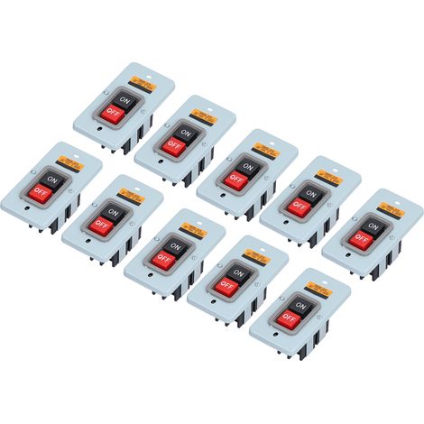 Lot de 10 interrupteurs triphasés en laiton conducteur, encastrés, à bouton-poussoir étanche en tôle pour boîtes de distribution (1/5)