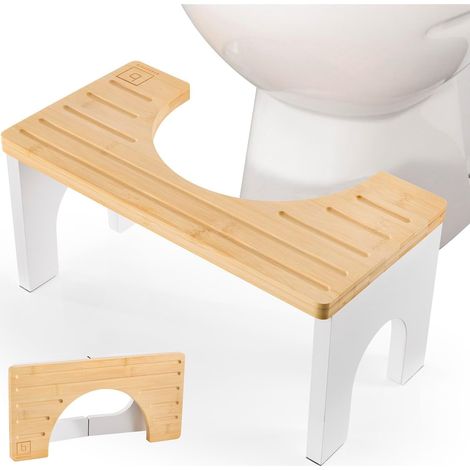 Tabouret de toilette pour adulte - Tabouret de toilette en bois - Tabouret WC - Tabouret de WC - Squatty Potty - Tabouret de toilette en bambou - Pliable - Tabouret de toilette pour adulte (1/5)