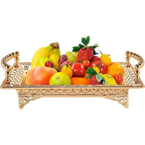 Zarte europäische Obstplatte, luxuriöse Goldplatte, Obsttablett, selbstgemachter Tortenständer (1/5)