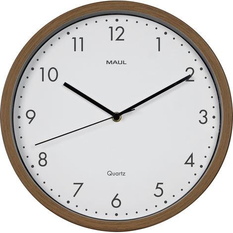 Maul 9051476 Quarz Wanduhr 30 cm x 50 mm Holz (dunkel)