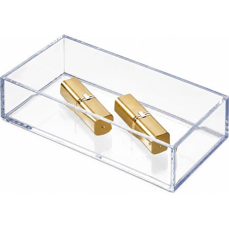 petit casier rangement plastique, rangement tiroir pour couverts et divers ustensiles, transparent (1/5)