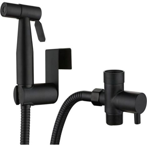 Badezimmer-Duschkopf, Badezimmer-Duschset, Duschkopf mit Schlauch, Schwarz FLITI