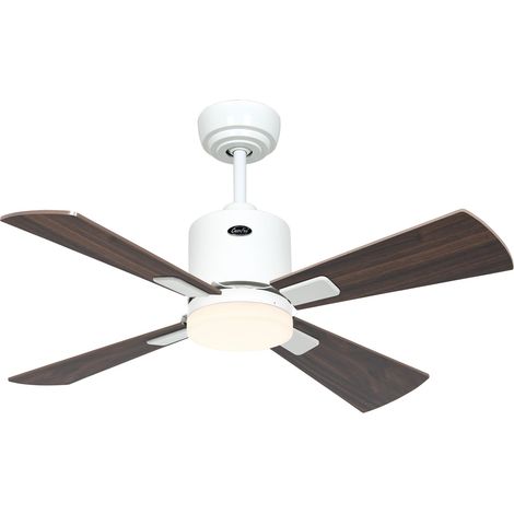 Ventilateur de plafond ECO NEO III 92, Blanc - Wengé/Argent, Wi-Fi avec éclairage (1/2)