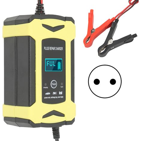 Caricabatterie intelligente con ventola di raffreddamento, impulsi ad alta e bassa frequenza, manutentore intelligente, spina UE 110-240 V