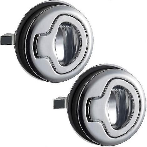 Lot de 2 loquets de trappe encastrés en alliage de zinc, verrou de porte encastré à fermeture automatique, compatible avec bateaux et camping-cars, argent (1/5)