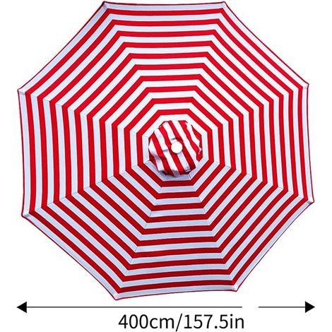 UV-beständiges und wasserdichtes Sonnenschirmdach, geeignet für Gärten und Strände, 400 cm, 8 Streben. (1/4)