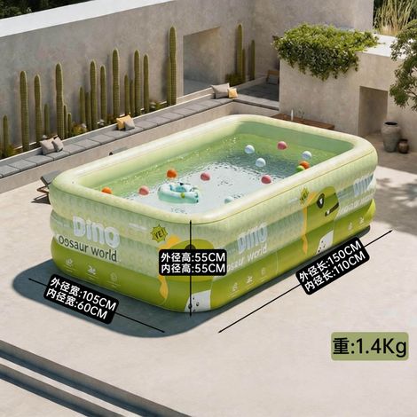 Beyamis Grande piscine gonflable familiale pour enfants - Pataugeoire en PVC épais pour bébés et jeunes enfants, idéale pour les jeux d'eau en extérieur dans le jardin pendant l'été.