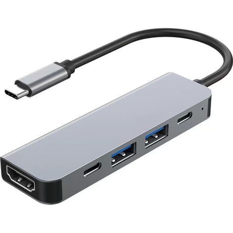 USB-C-Hub, USB-Dockingstation, USB-C-Adapter, 5-in-1 für MacBook Pro Air M1/M2, 4K HDMI, USB 3.0, USB-C, 100 W PD, für Apple für iPad Dell Samsung Switch Surface und andere Typ-C-Geräte